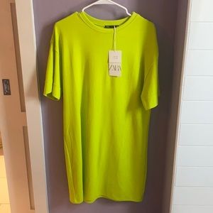 Zara neon yellow oversized tee